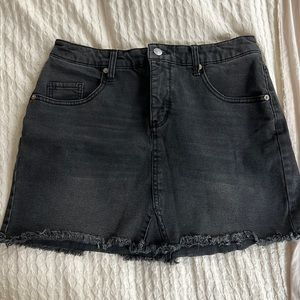Black denim skirt
